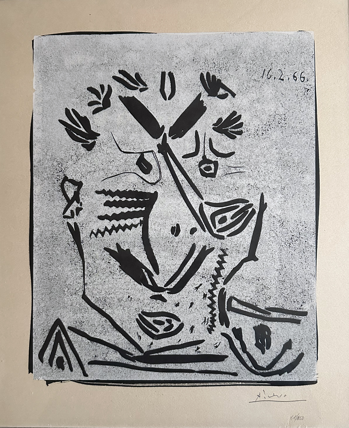 Picasso, Pablo. Signed linocut 